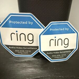 Ring Camera Protected By Sticker Lot 2 Stickers Small & Large Home Security